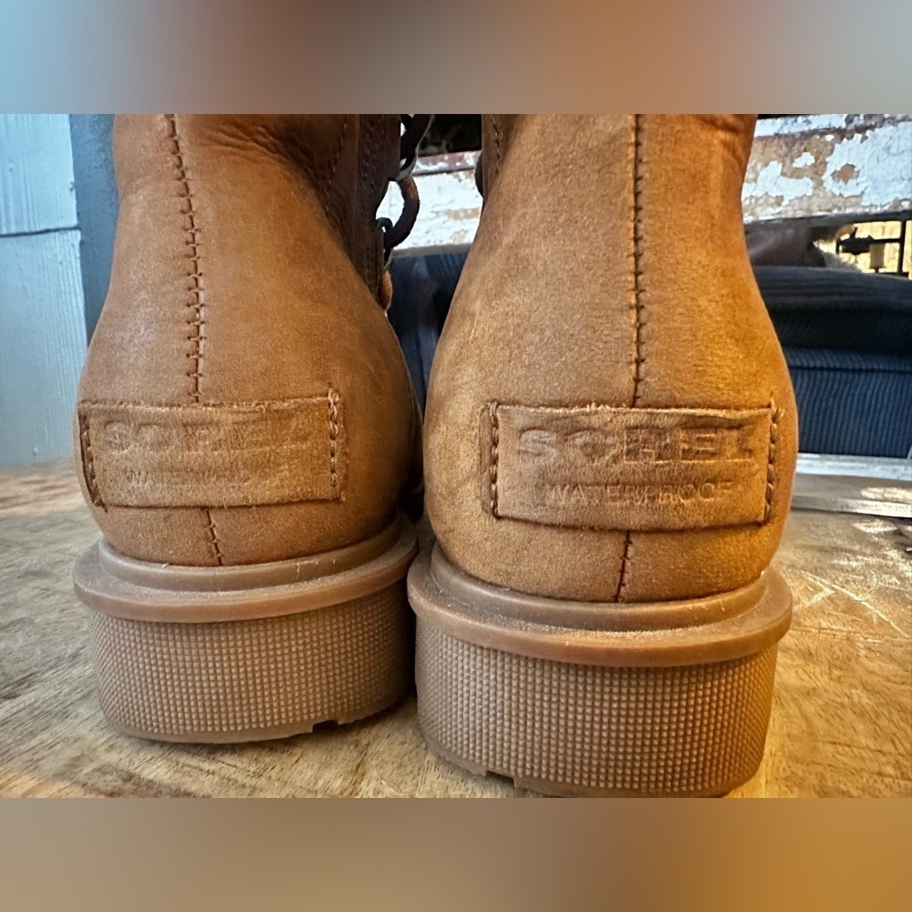 Sorel Waterproof Lace-Up Boots Women’s 8.5 Tan Nubuck Winter Boot - Picture 5 of 9